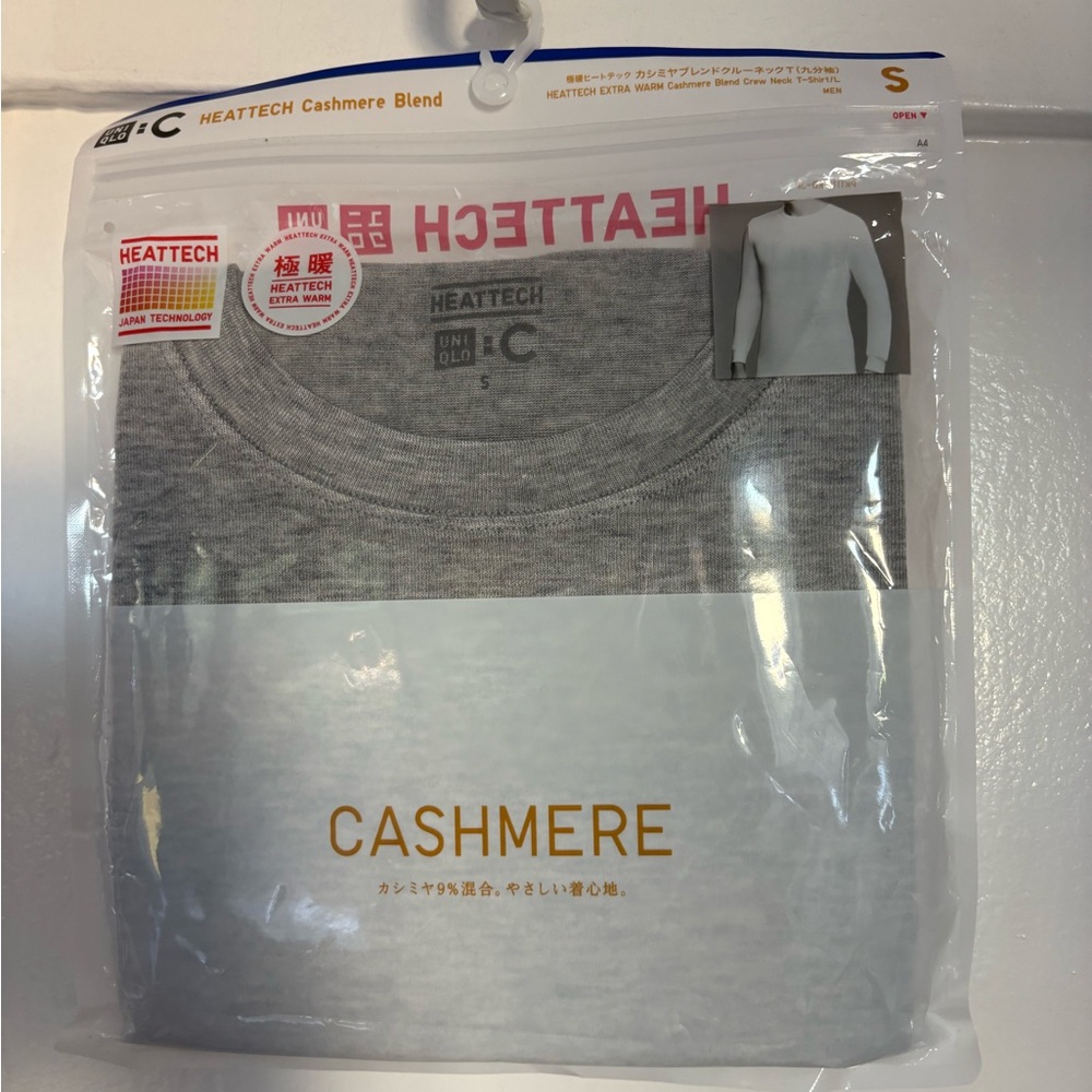 Gray Uniqlo HEATTECH Cashmere Blend Top from JAPAN